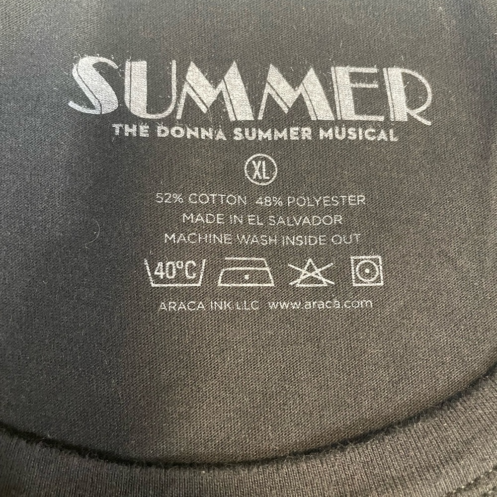 Donna Summer T-Shirt The Musical Love Glitter Disco XL T-shirt Black 70s Singer - Picture 3 of 12
